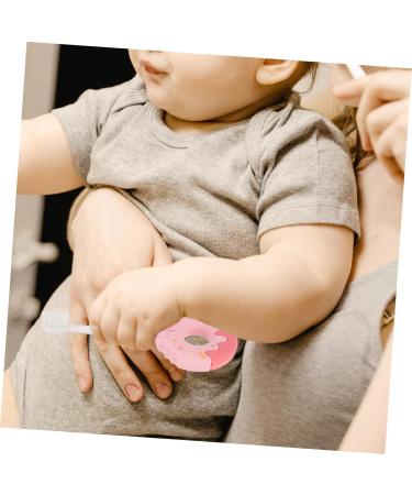 GLEAVI Pink Children's Toothbrush - Soft Silica Gel Donut Design for Gentle Tooth Cleaning (1 Pack) - Buy Online on GoSupps.com