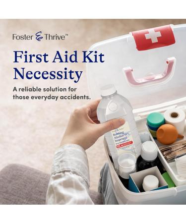 Foster & Thrive 91% Isopropyl Alcohol | First Aid Antiseptic for Cuts Scrapes & Burns - 16 Fl. oz - Safe & Effective - Buy Online on GoSupps.com