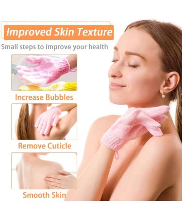 Buy Anezus Exfoliating Gloves 6 Pairs Shower Scrub Bath Loofah for Women | Dead Skin Remover in 6 Colors - Buy Online on GoSupps.com