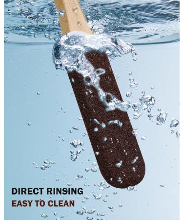 Foot Scrubber for Dead Skin with Bamboo Handle Brown - Buy Online on GoSupps.com