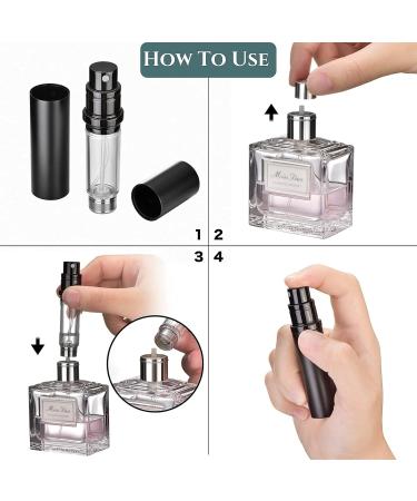 BRARIOS Perfume Atomiser Refillable Travel Size Portable Atomiser Spray Mini Empty Perfume Bottle Leak Proof Cologne Dispenser for Women and Men 5ml(J-Black) Black02 - Buy Online on GoSupps.com
