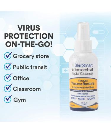 SkinSmart Facial Cleanser Spray - 3 Pack Hypochlorous Spray for Maskne & Virus Protection, 2 oz Travel Size - Buy Online on GoSupps.com