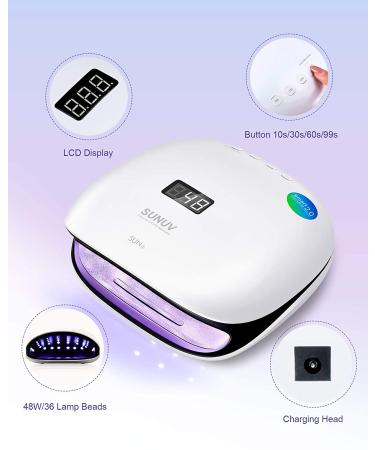 SUNUV 48W UV LED Nail Dryer Lamp for Gel Polish | SUN4 Black | Auto Sensor, Professional Nail Art Tools - Buy Online on GoSupps.com