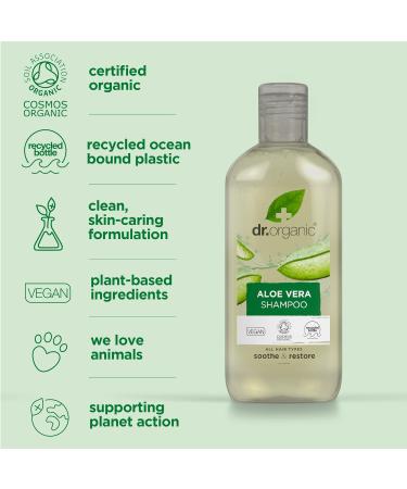  Organic Doctor Dr Bio Aloe Vera Shampoo and Conditioner Soothing All Hair Types Natural Vegan Cruelty-Free Paraben and SLS Free Recyclable and Ocean-Recycled Plastic Organic 265 ml x2 - Buy Online on GoSupps.com