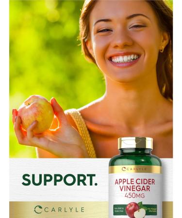 Carlyle Apple Cider Vinegar Capsules | 450mg | 200 Pills | Non-GMO Gluten Free Supplement - Buy Online on GoSupps.com