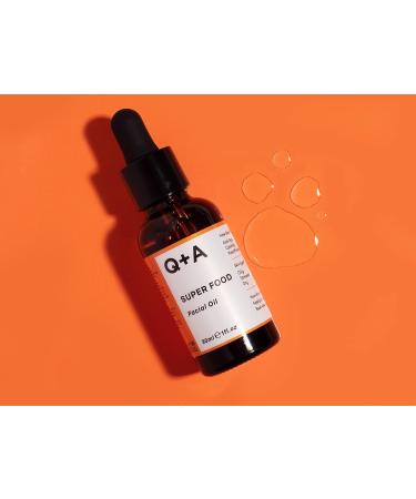Q+A Superfood Facial Oil | Complexion-Boosting Blend with Vitamin A C E & F | Antioxidant-Rich Berries & Jojoba Seed Oil | 100% Natural | 30ml - Buy Online on GoSupps.com