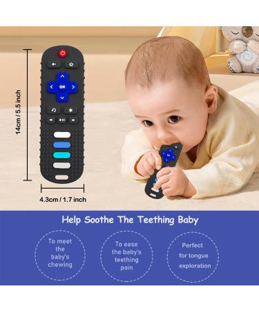 ROBBEAR Baby Teething Toy - Food Grade Silicone Teether for Babies 3-18 Months - TV Remote Shape Chew Toy - BPA Free (Black RC) - Buy Online on GoSupps.com