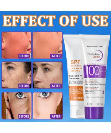 days 2 pieces sunscreen SPF 100 sunscreen index 100 sunscreen for face and body UVA and UVB protection waterresistant fast absorption greasefree 80 ml + 50 ml - Buy Online on GoSupps.com