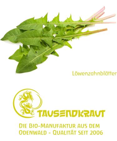  Tausendkraut Organic Dandelion Leaves (100g) Cut and dried dandelion leaves - From controlled organic farming - Natural and aromatic like a thousand herbs - Buy Online on GoSupps.com