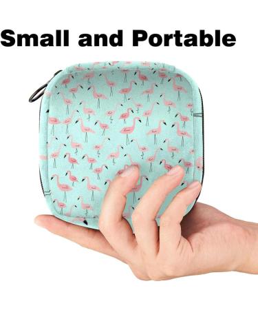 Menstrual Pad Bag with Zipper - Pink Flamingo Ladies Napkin Pouch & Tampons Collection for Women & Girls - Buy Online on GoSupps.com
