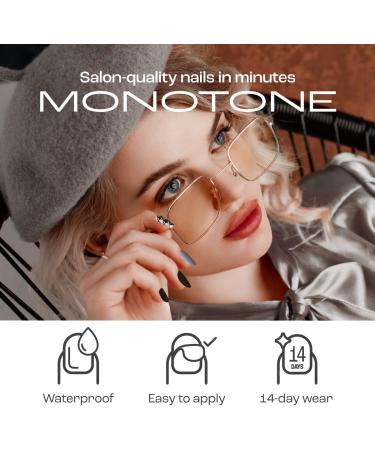 Gya Labs Nail Stickers - Semi Cured Gel Nail Strips (20 Pcs) for Women - Long Lasting Stick on Nails for Nail Art Kit - Monotone Design | Nail Art Stickers - Buy Online on GoSupps.com