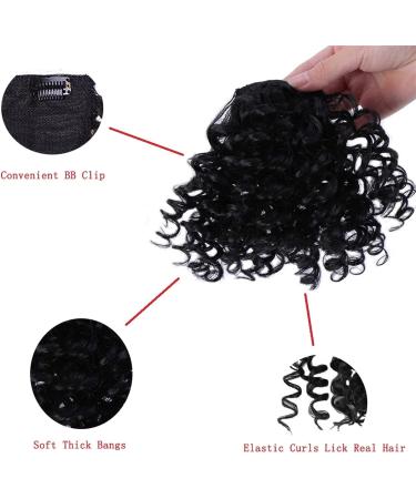 Bangs Hair Clip Synthetic Fringe Curly Bangs Clips in Hairpieces Short Afro Curly Bangs Heat Resistant Soft Thick Front Fringe Hair Pieces Hair Extensions for Women Hairpieces (Color : B Size : 6in 6inches B - Buy Online on GoSupps.com