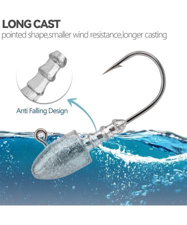 20-Piece Fishing Hook Set with Jig Heads Premium Jighaken & Jigkopf for Rubber Fish 4.6g Lead Head Fishing Hooks - Buy Online on GoSupps.com