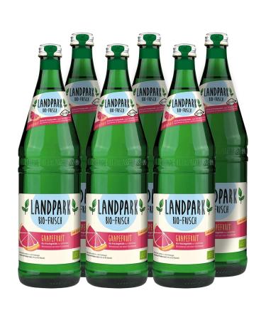 Landpark Bio-refresher drink Grapefruit 6 x 0.75 l in the glass bottle |Without sugar and sweeteners |With carbon dioxide |Water with taste |Also ideal for children and diabetics