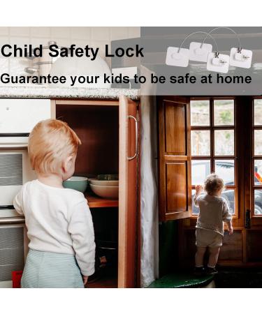 Flyamapirite Child Safety Locks - 2 Self-Adhesive Refrigerator Door Locks with Key Cables for Secure Freezing Cabinets - Buy Online on GoSupps.com