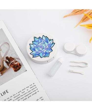 Lotus Crystal Cute Contact Lens Case - Portable Round Storage Box Kit with Mirror for Daily Outdoor Travel - Buy Online on GoSupps.com
