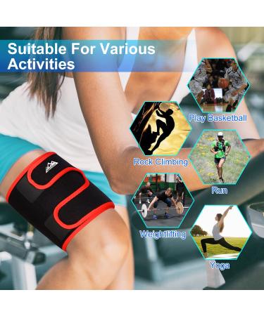 Supregear Adjustable Thigh Compression Sleeve for Men and Women - Neoprene Quad Wrap Support for Groin and Hamstring - Breathable Non-Slip Design - Buy Online on GoSupps.com