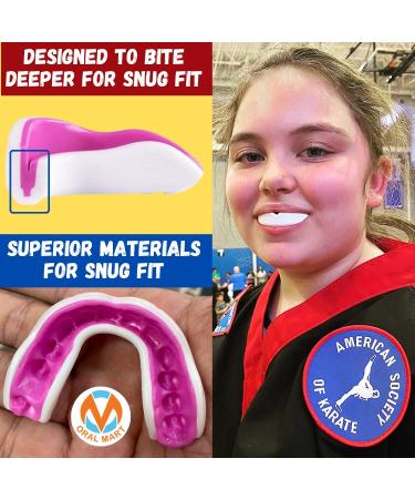 Oral Mart Sports Youth Mouth Guard for Kids (USA Flag & 3 Fangs & 15 Best Colors) | Youth Mouthguard (BPA Free) Football  MMA  Karate  Flag Football  Rugby  Boxing  BJJ  Hockey (/w Vented Case) (Youth  Strapless) Youth (Age 12 & Below) Pinky Lady - Buy Online on GoSupps.com