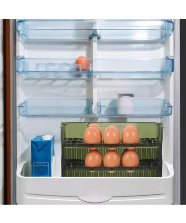 Mikikit Fridge Egg Rack Egg Storage Box Egg Holder 3 Layers Egg Stand Fridge Door Egg Rack Egg Carton Egg Tray re-usable Green 26.00X20.00X10.00CM - Buy Online on GoSupps.com