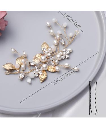 Elegant Gold Bridal Jewelry Set | Crystal Hairpins & Flower Hair Accessories for Brides - Buy Online on GoSupps.com