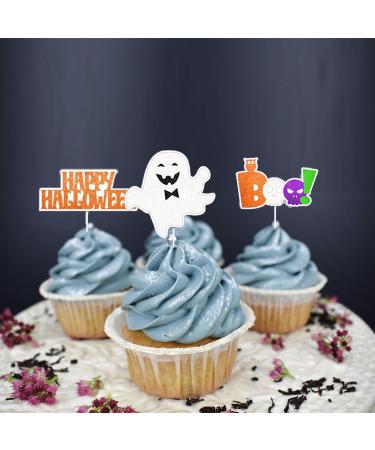 24Pcs Halloween Cupcake Toppers Halloween Horror Theme Party Decorations Ghost Zombie Black Cat Witch Pumpkin Ghost Halloween Cupcake Picks for Halloween Birthday Baby Shower Party Decoration - Buy Online on GoSupps.com