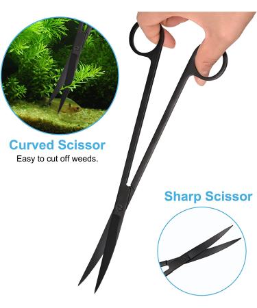 6-in-1 Aquarium Aquascape Tools Kit | Stainless Steel Plant Tweezers, Scissors, Scrapers | Fish Tank Cleaner Set with PH Paper & Net Bag - Buy Online on GoSupps.com