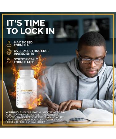 VITALUX ADDY ULTRA - Best Adderall Substitute Pills for Enhanced Focus Memory Boost & Natural Energy | 60 Capsules | 38+ Ultra Strength Ingredients 3rd Party Tested USA Made - Buy Online on GoSupps.com