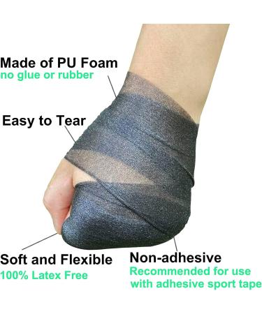ADMITRY Pre Wrap Tape Athletic 3 Rolls Black Prewrap - Ideal for Hair Foam Underwrap & Sports Wrap - Buy Online on GoSupps.com