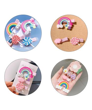 28-Piece Glitter Hair Clips Set for Girls - Cute Cartoon Hair Accessories & Flower Designs - Buy Online on GoSupps.com