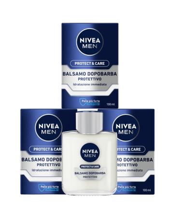 Nivea Men Protect & Care Balsam After Shave Men with Aloe Vera Vitamin E and Pro Vitamin B5 Moisturizing Bart Balam 3 bottles of 100 ml