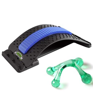 Four Level Adjustable Back Stretcher Back Pain Relief Sciatica Pain Relief Spinal Curvature Relief Back Massage Blue