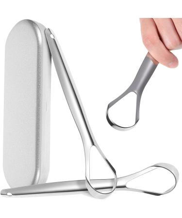 Healeved 2-Piece Stainless Steel Tongue Scrapers Set - Metal Tongue Cleaner with Storage Box for Adults - Buy Online on GoSupps.com