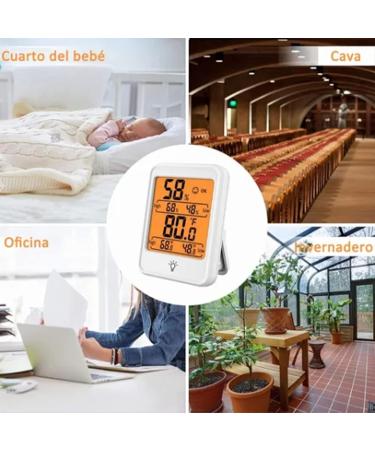 Digital Thermometer Hygrometer for Indoor Use - Accurate Temperature & Humidity Monitor with Backlight for Greenhouses - Compact White Design (7.9 x 5.8 x 2.2 cm) - Buy Online on GoSupps.com