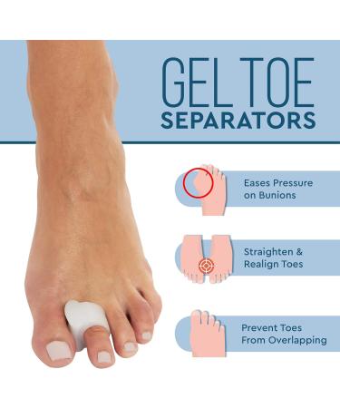 AllSett Health 8 Pack Toe Separators for Bunions - Toe Spacers for Bunion Relief and Toe Alignment - Buy Online on GoSupps.com