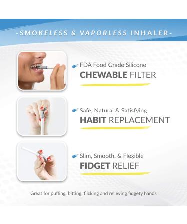 Quit Smoking Aid Inhaler + Chewable Filter - Fresh-Mint Flavor | Nicotine Free & Non-Addictive Support for Oral Fixation & Cravings - Buy Online on GoSupps.com
