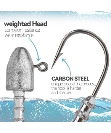 20-Piece Fishing Hook Set with Jig Heads Premium Jighaken & Jigkopf for Rubber Fish 4.6g Lead Head Fishing Hooks - Buy Online on GoSupps.com