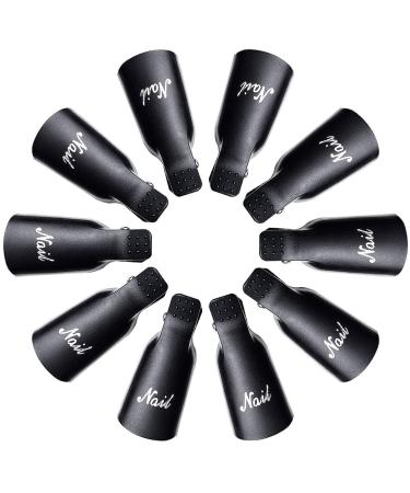Akstore 10 PCS Nail Polish Remover Clips - Soak Off Gel & Acrylic Nail Art Caps (Black) - Buy Online on GoSupps.com