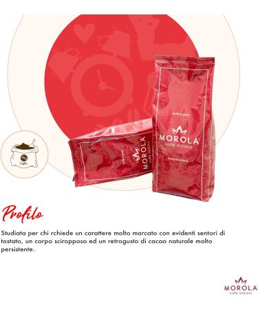 Morola Caff Italiano - Coffee Beans - Morola Red Blend - 1000g Bag - 1kg Pack - Made in Italy - Buy Online on GoSupps.com