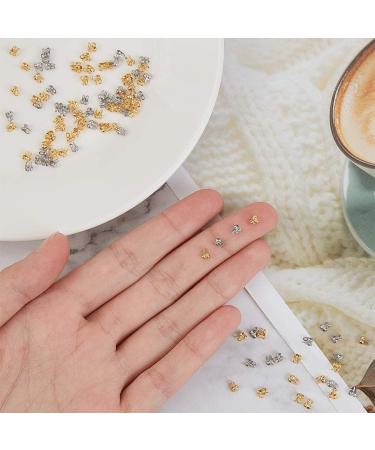 UNICRAFTALE 300pcs 2 Colors Stainless Steel Bead Tips Calotte Ends for Crafts - 4x2mm, Small Hole End Caps - Golden & Stainless Steel Color - Buy Online on GoSupps.com