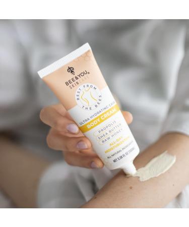 BEE&YOU Natural Propolis Body Cream Raw Honey Daily Moisturizer Gentle Care Aloe Vera Vitamin B5 Vitamin E Shea Butter Sesame Oil No Animal Testing - Buy Online on GoSupps.com