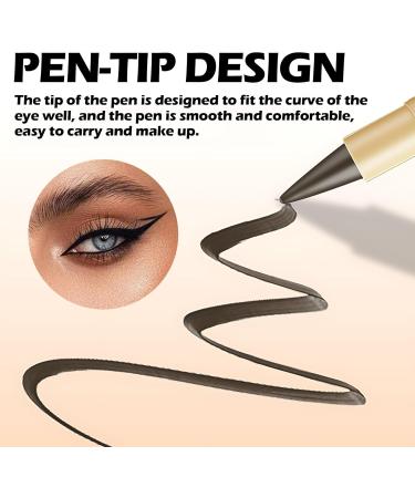 kaiyaya 2 pieces eyeliner waterproof matte quickdrying matte eyeliner pen gel black drying and smudgeproof kajal marker pencil for daily longlasting eye makeup brown - Buy Online on GoSupps.com
