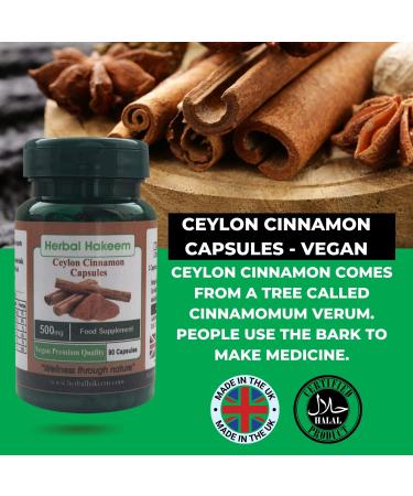 Ceylon Cinnamon Capsules 500mg x 90 - Vegan and Made in the UK - Buy Online on GoSupps.com