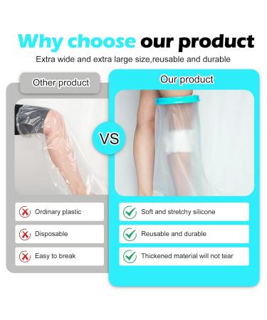 Byzesty Waterproof Leg Shower Protection - Non-Slip Cover for Adults | Keep Wounds Dry with Bandage Safety - Buy Online on GoSupps.com
