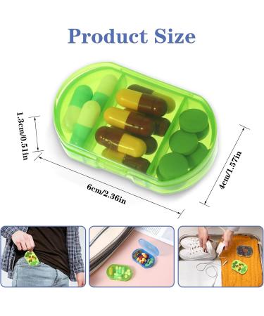 Shop WLLHYF 3 Pack Pill Organizer - Moisture Proof 3 Compartment Case for Travel & Vitamins - Green Blue Black - Ideal Fish Oil Supplement Holder - Buy Online on GoSupps.com