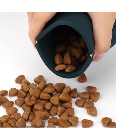 Silicone Dog Treat Pouch with Clicker - Dark Green | Pet Training Bag for Dog & Cat | Pocket Size, Easy to Clean & Odorless - Buy Online on GoSupps.com