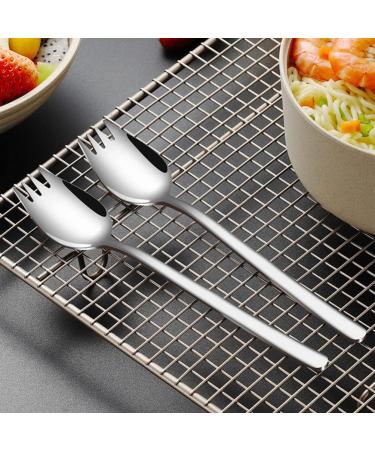 Luxshiny Food 4 Pcs Stainless Steel Salad Spoon Stainless Steel Scoop Dinner Spoon Fork Spoon Fruit Cutlery Fork - Buy Online on GoSupps.com