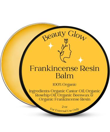 Beauty Glow Frankincense Resin Infused Balm Organic Castor & Rosehip Oils Frankincense Moisturizer Miracle Rub for Muscles & Joints Dry Sensitive Skin Body Hands & Face Natural Skin Care