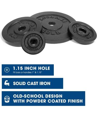 Yes4All 1.15-inch Cast Iron Weight Plates Set for Dumbbells - 1.15 inch - 1.25 + 2.5 + 5 +10lbs - Pair - Buy Online on GoSupps.com