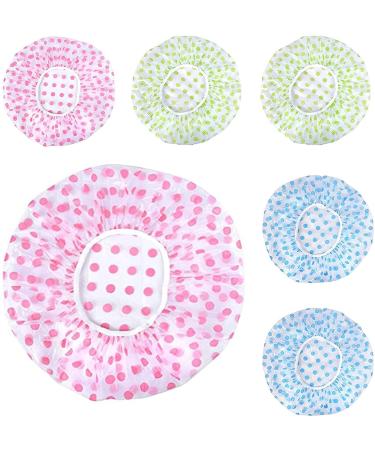 6 pieces of waterproof shower hood 10.6 inch stretch hair cap protects the hair from dust and oil suitable for women's shower spa salon home bathroom