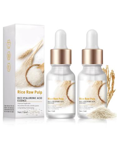 2PCS Rice Serum for Face Crema De Arroz para La Piel De Cara Y Cerrar Los Poros Quitar Manchas Facial Essence Deep Hydrating Nourishing Face Serum for Radiant Glow